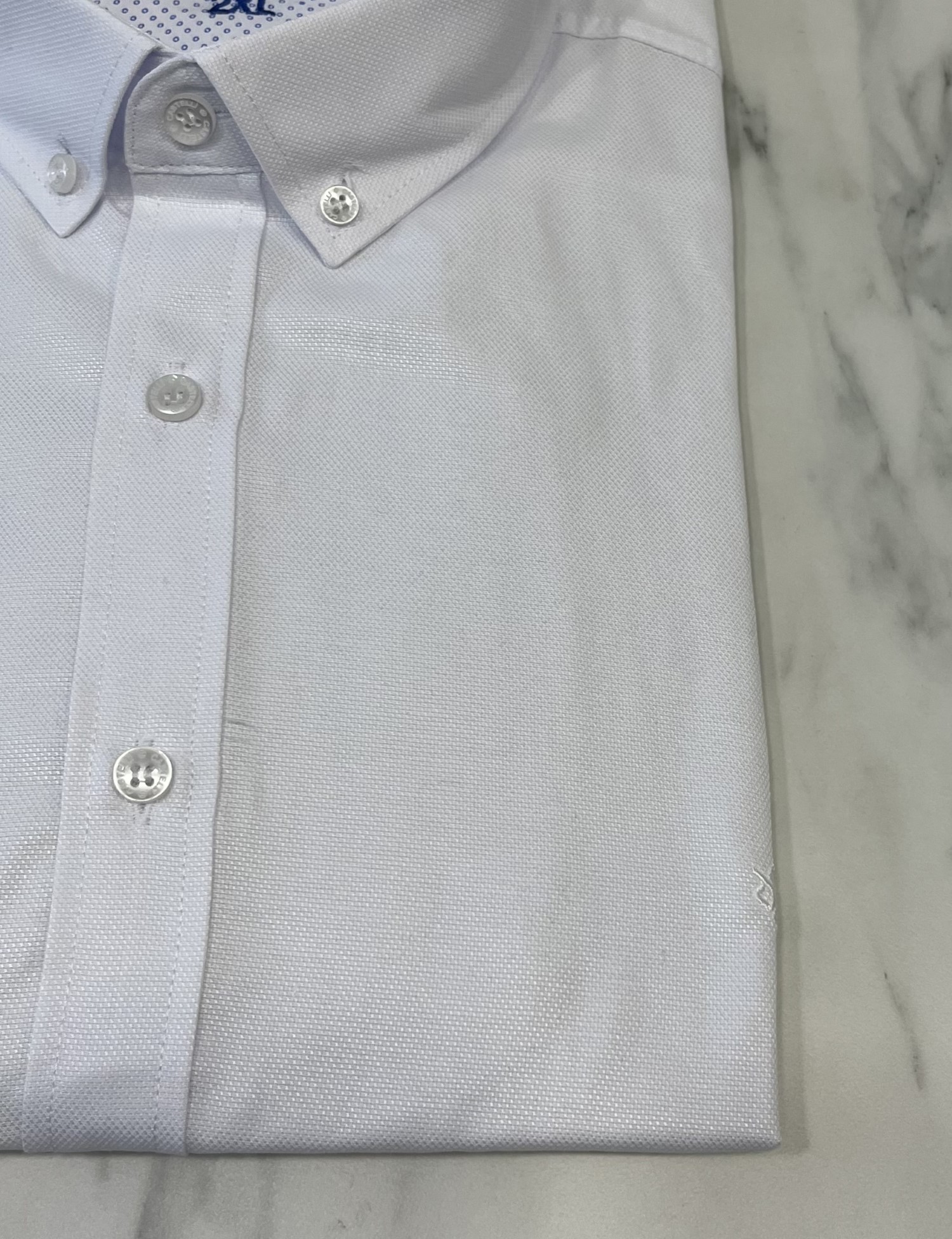 Ανδρικό λευκό κλασικό πουκάμισο Oxford CA2524W φωτογραφία